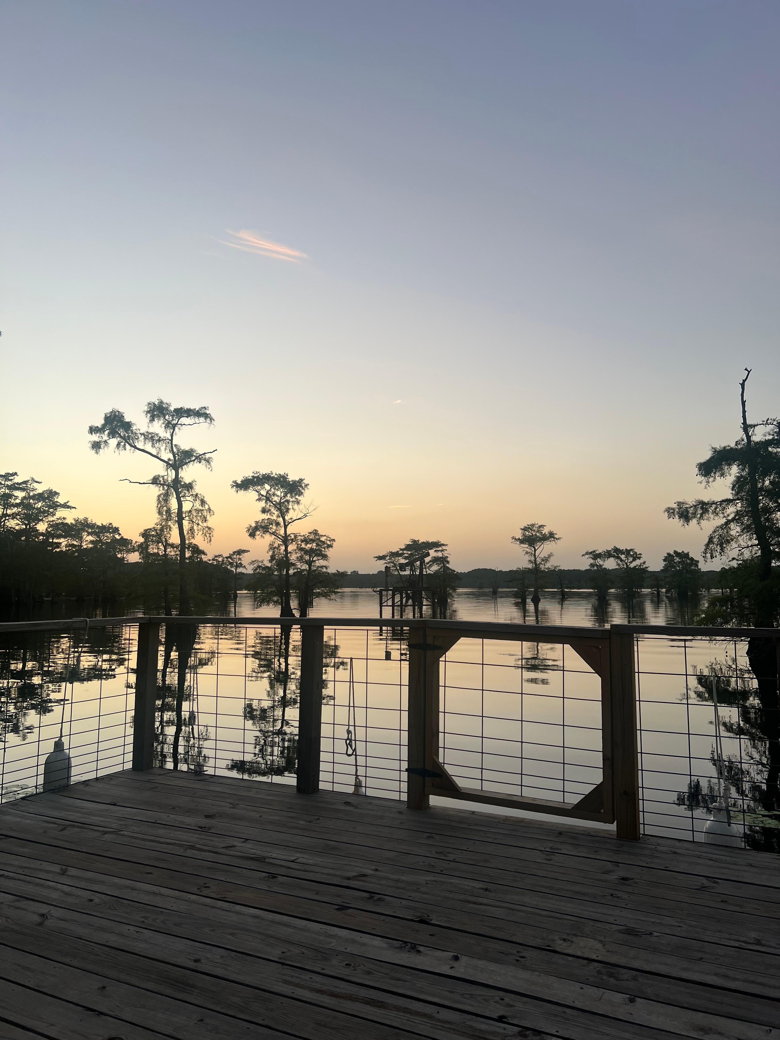 Beautiful sunset view from the pier out back.
