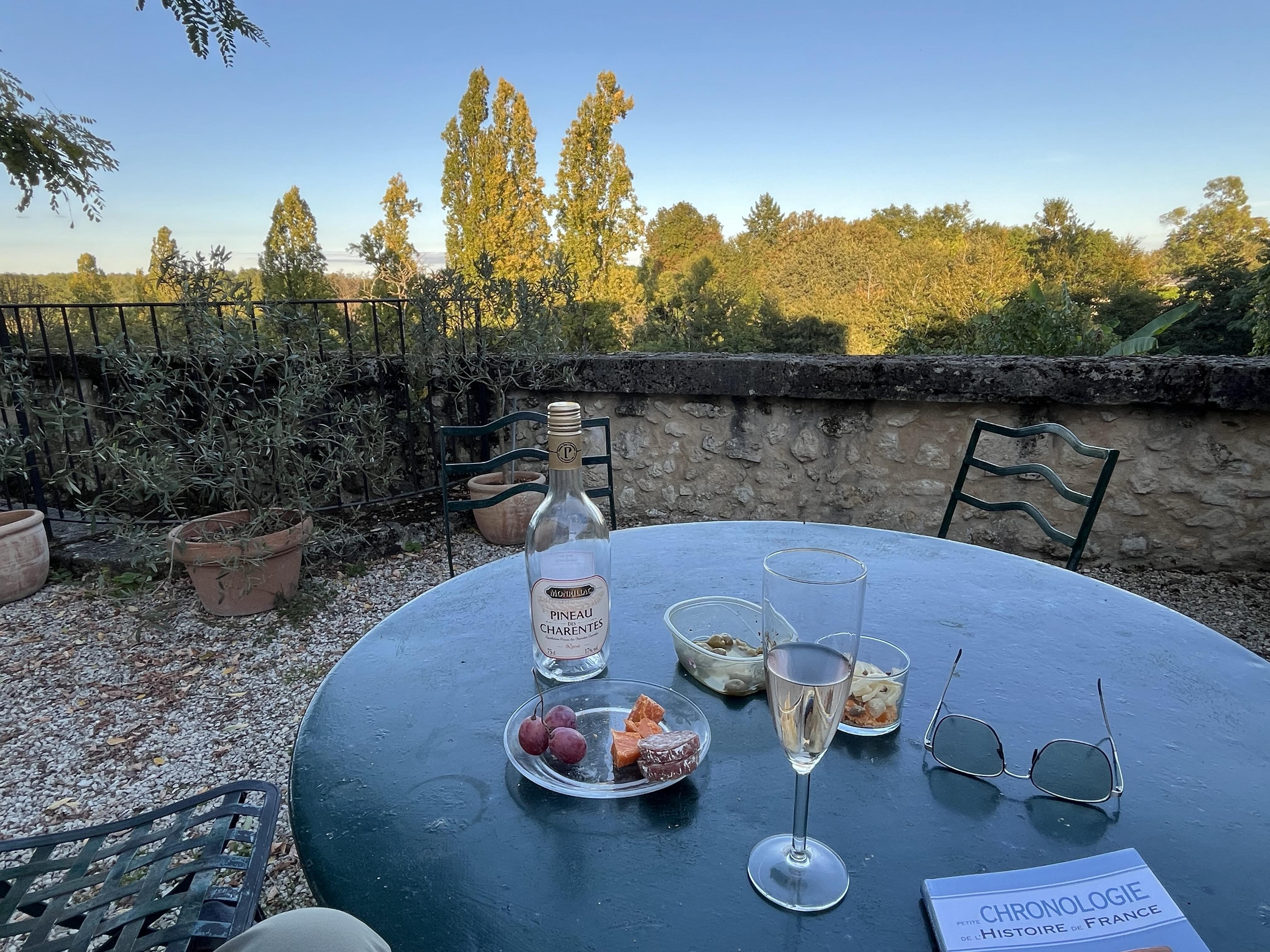 apéro du soir sur la terrasse