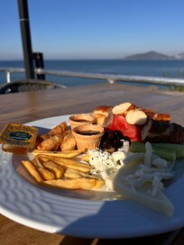 Breakfast overlooking the way