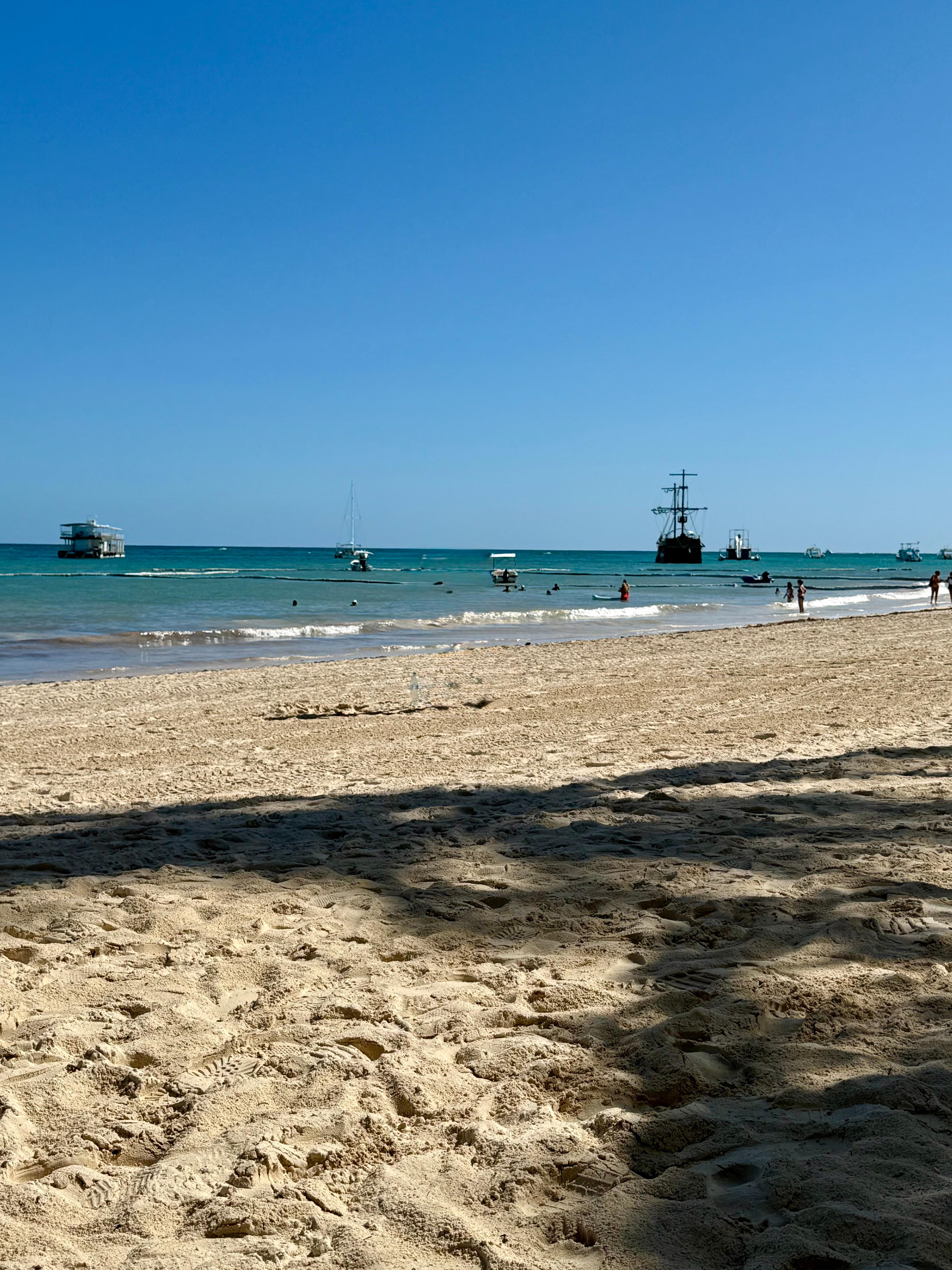 View down the beach from the beach club