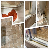 Filthy black
Mold - some came off easily while we showered.