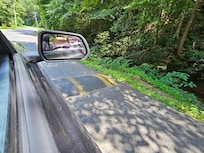 This is our car going over the speed bump (for scale).