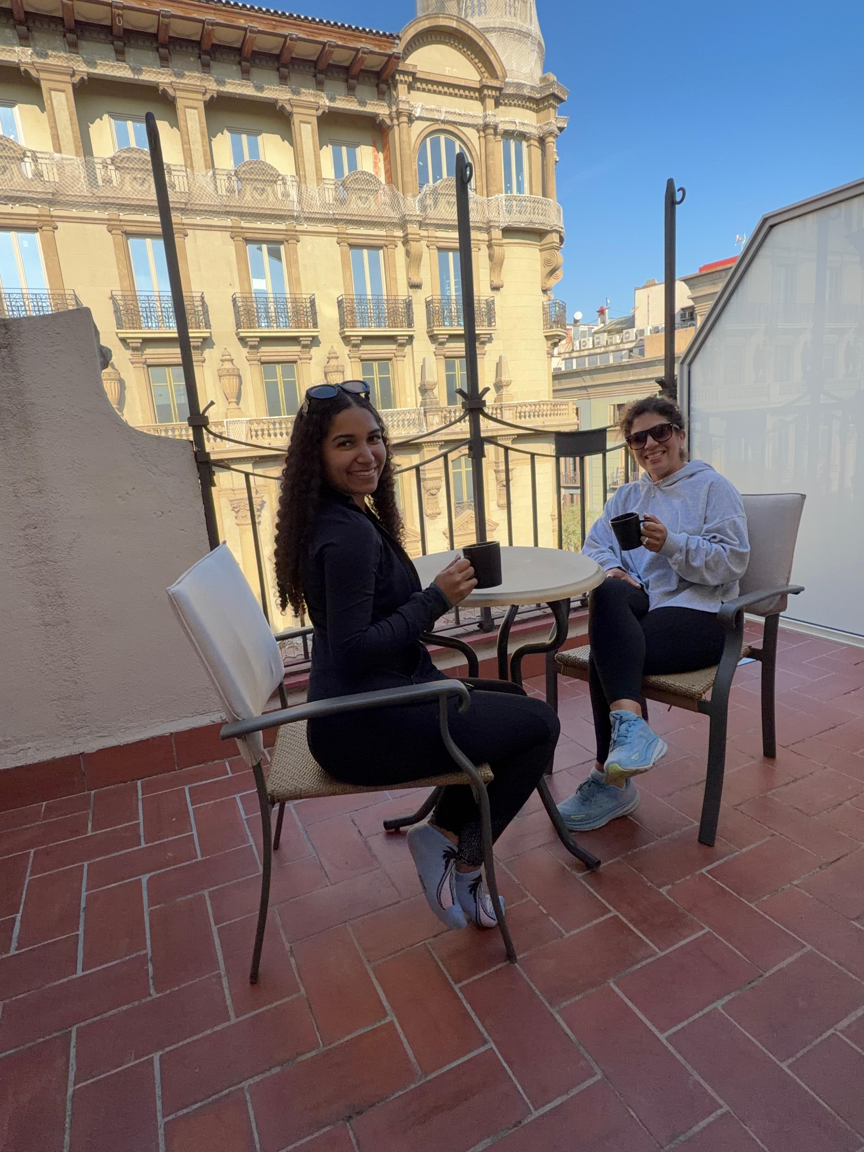 Our small balcony with the view