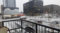 View from the balcony isn't anything amazing, but nice for a morning cup of coffee, even when snowy