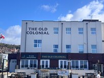 Looking back from the sea front