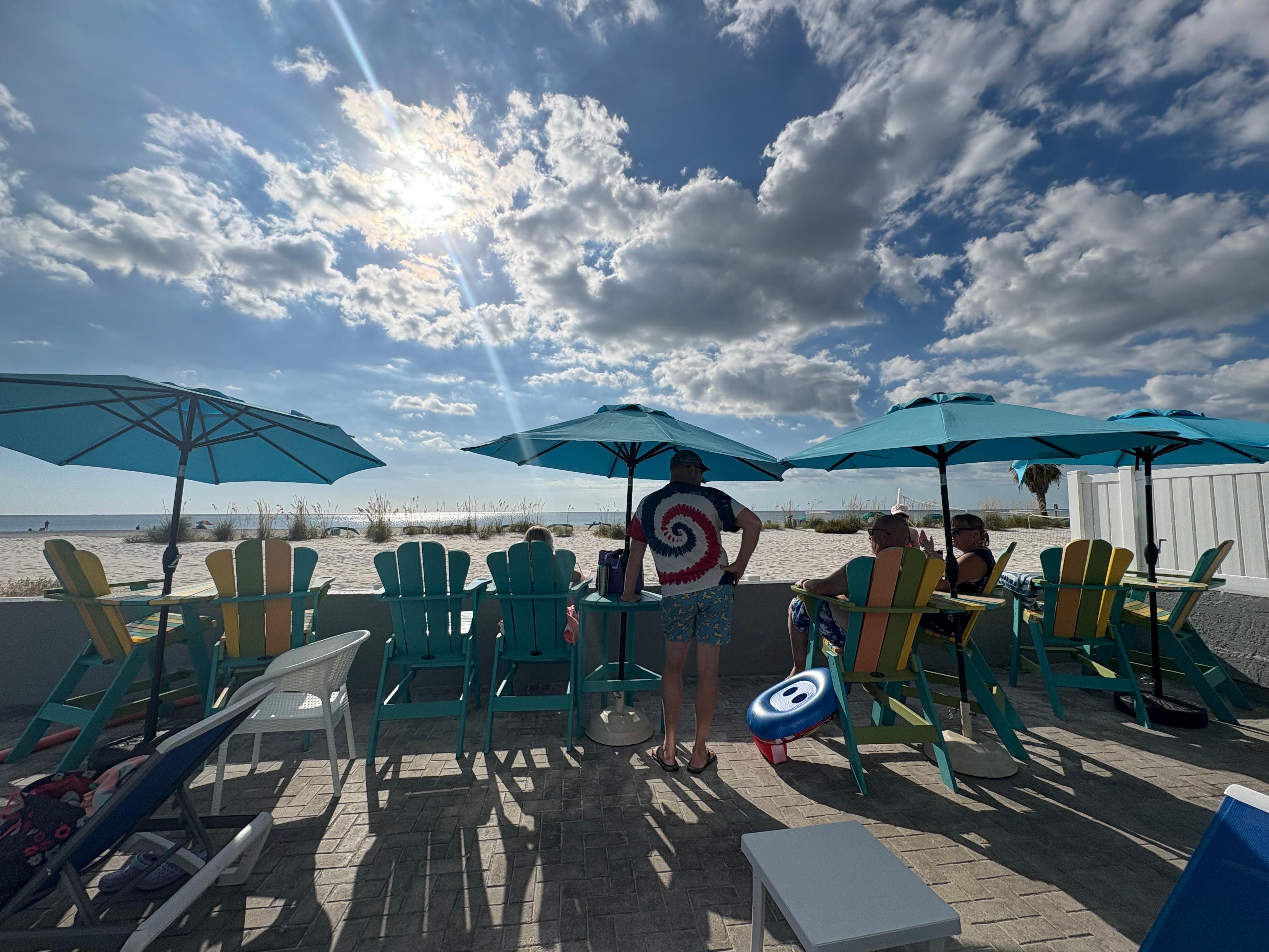 View from Island Girl tiki bar by the pool