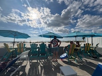 View from Island Girl tiki bar by the pool