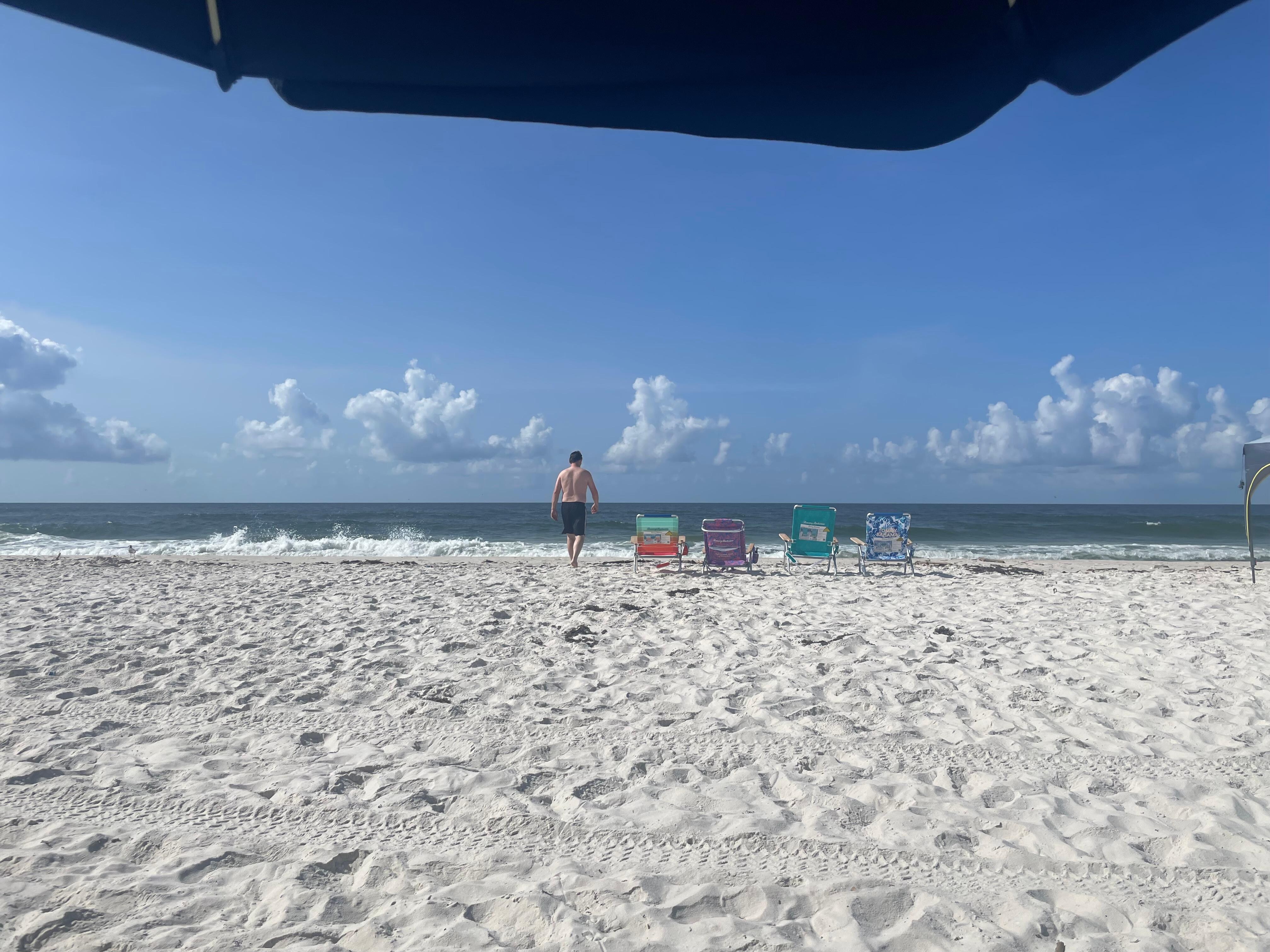 Photo on the beach! Used the chair and umbrella rental company!