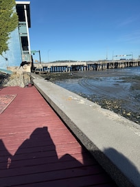View of ferry doc from far end of back deck.