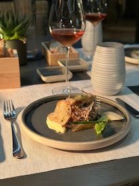 Dinner course at the restaurant.