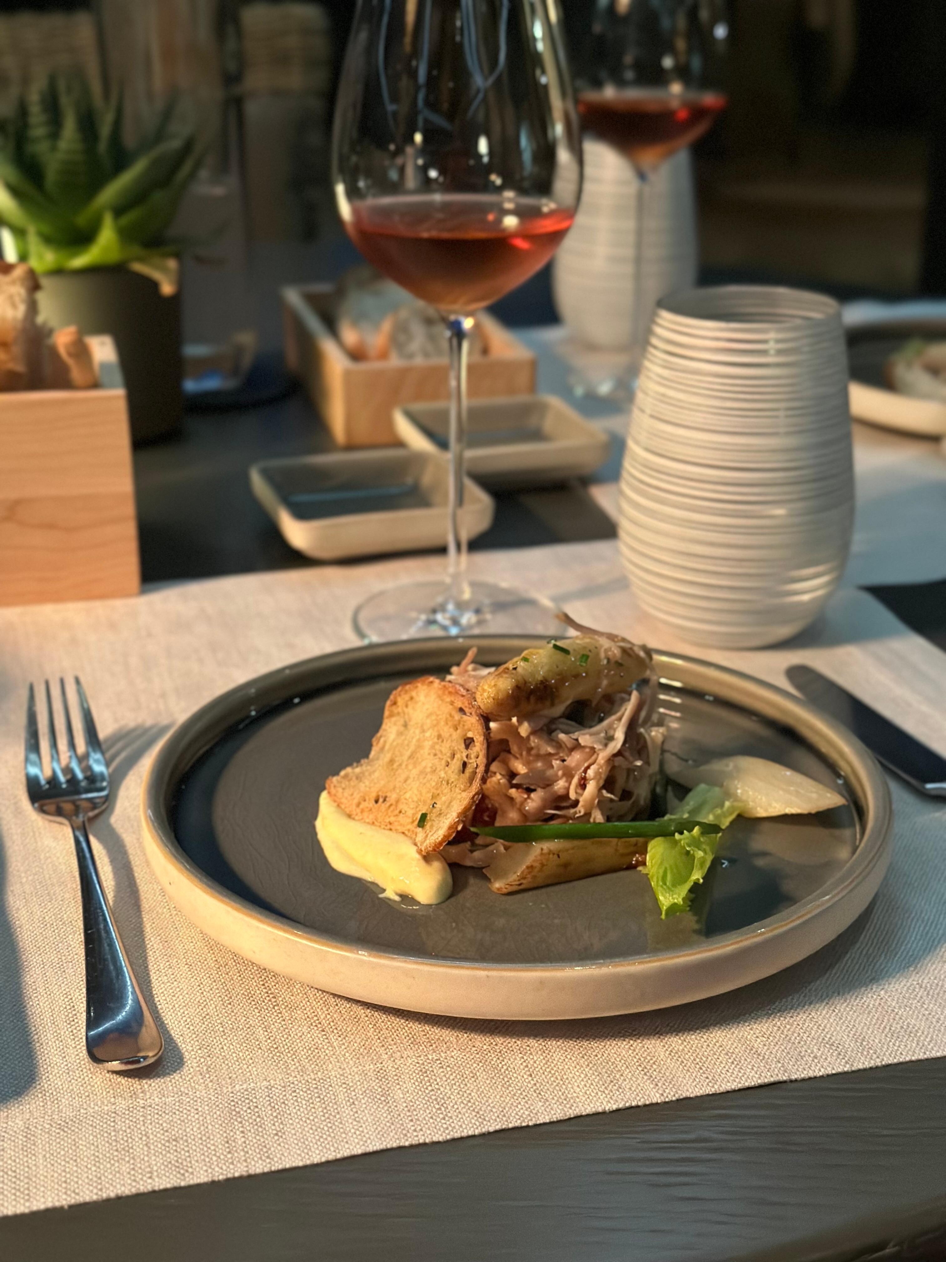 Dinner course at the restaurant.