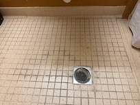 Dirty bathroom floor