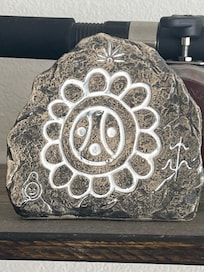 Living room decor
Taino petroglyphs of the sun