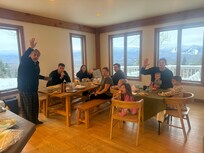 Our family having a wonderful time in the spacious dining area😊