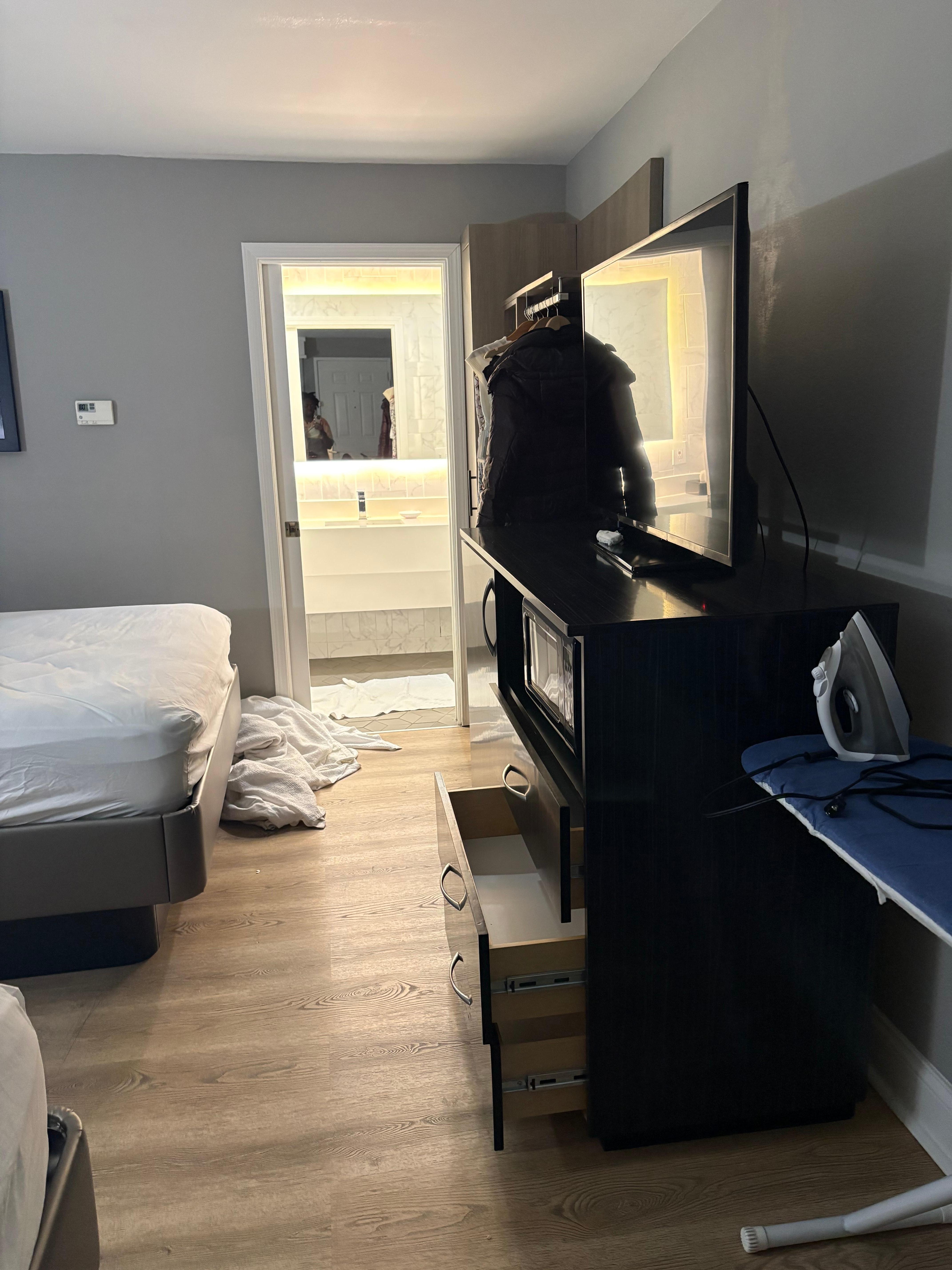 There were roaches in the room and outside 