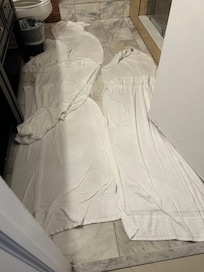 Had to use all towels to dry all the water that leaked from the shower door