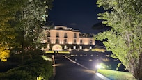 Beautiful at night everything with lights highlighting different walking areas