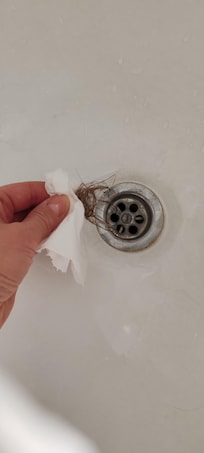 I had to clean the shower before i get in.