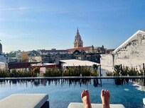 The infinity pool on the roof