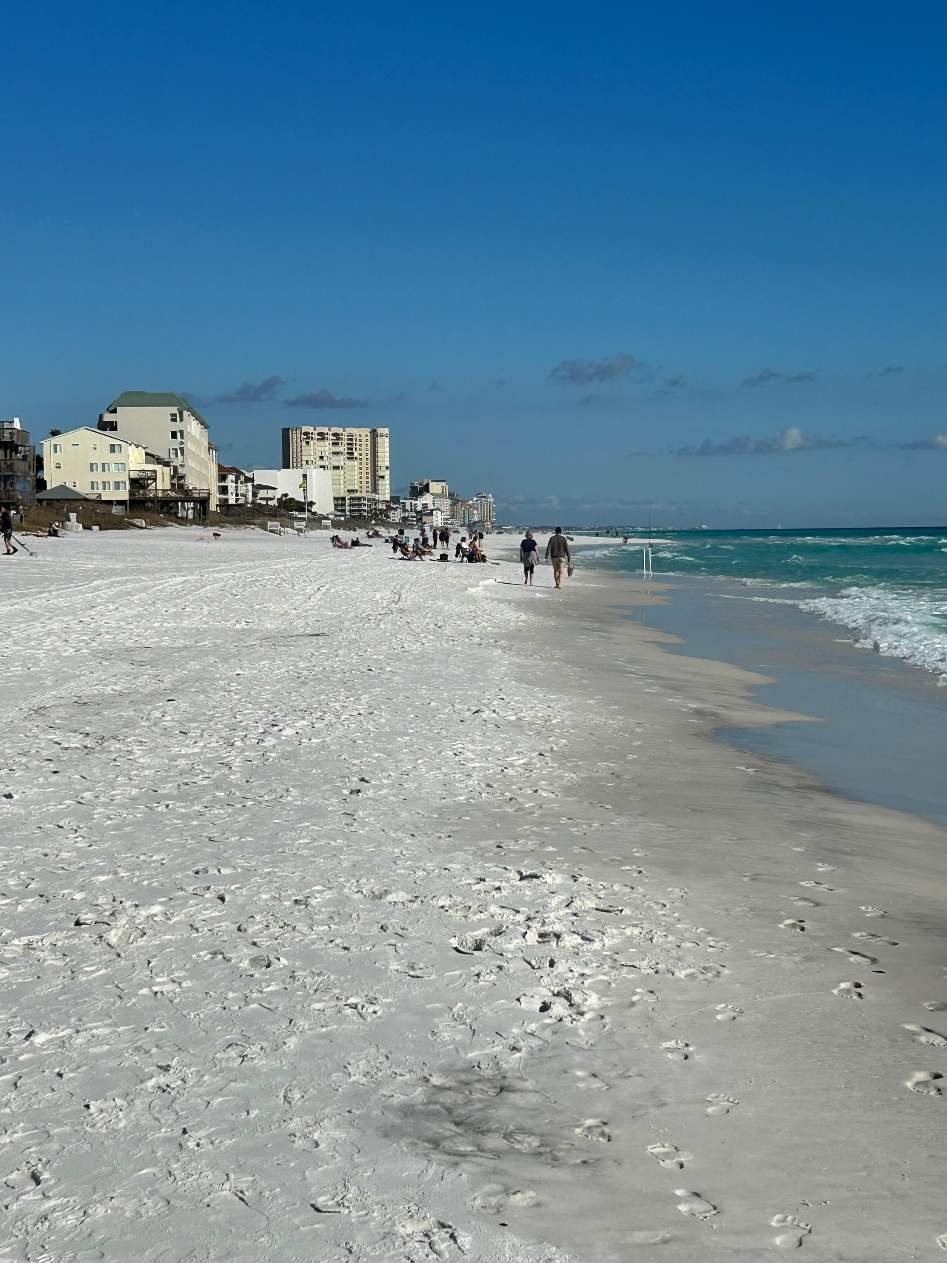 Beautiful powdery white sand beach. 