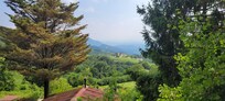 Blick von der Terrasse ins Tal