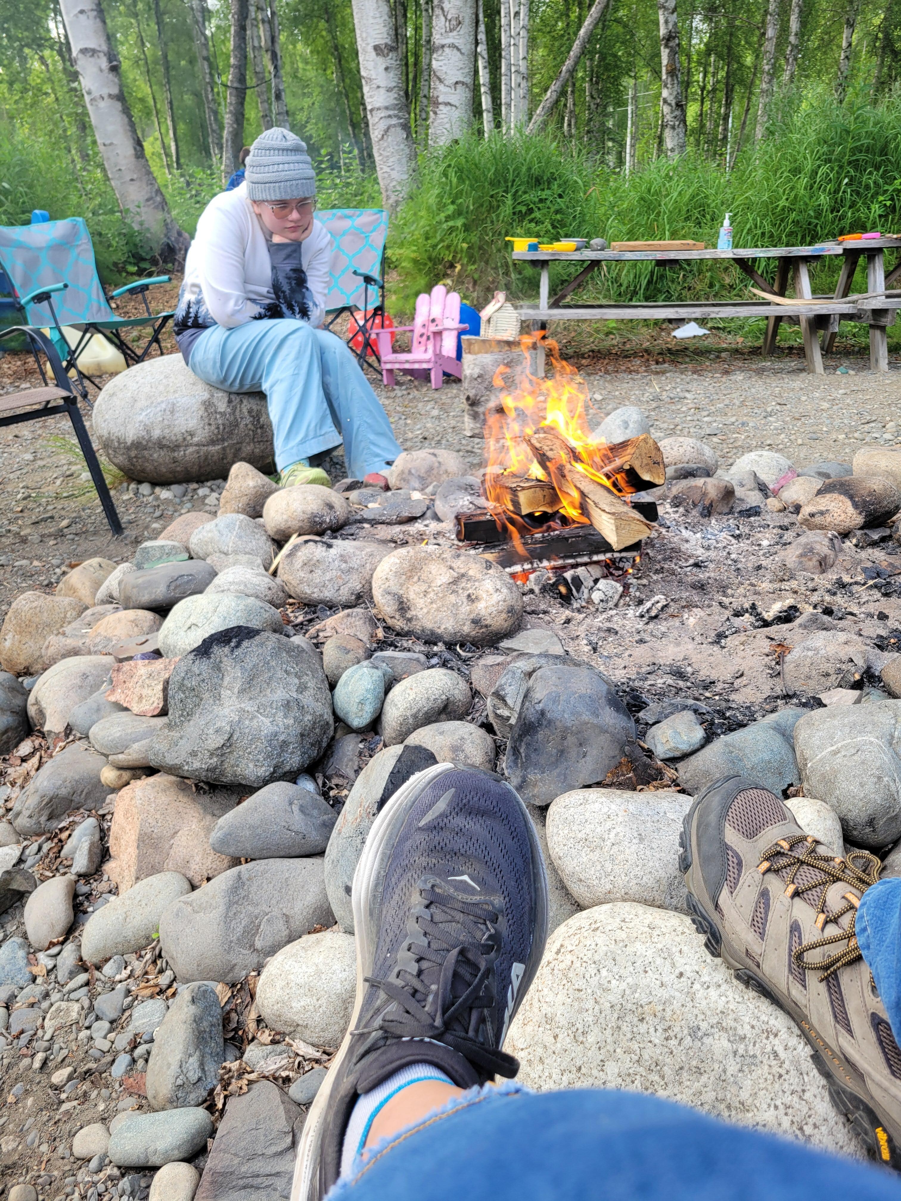 Campfire for s'mores at night