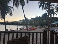 View of beach from Sangria’s beach bar.