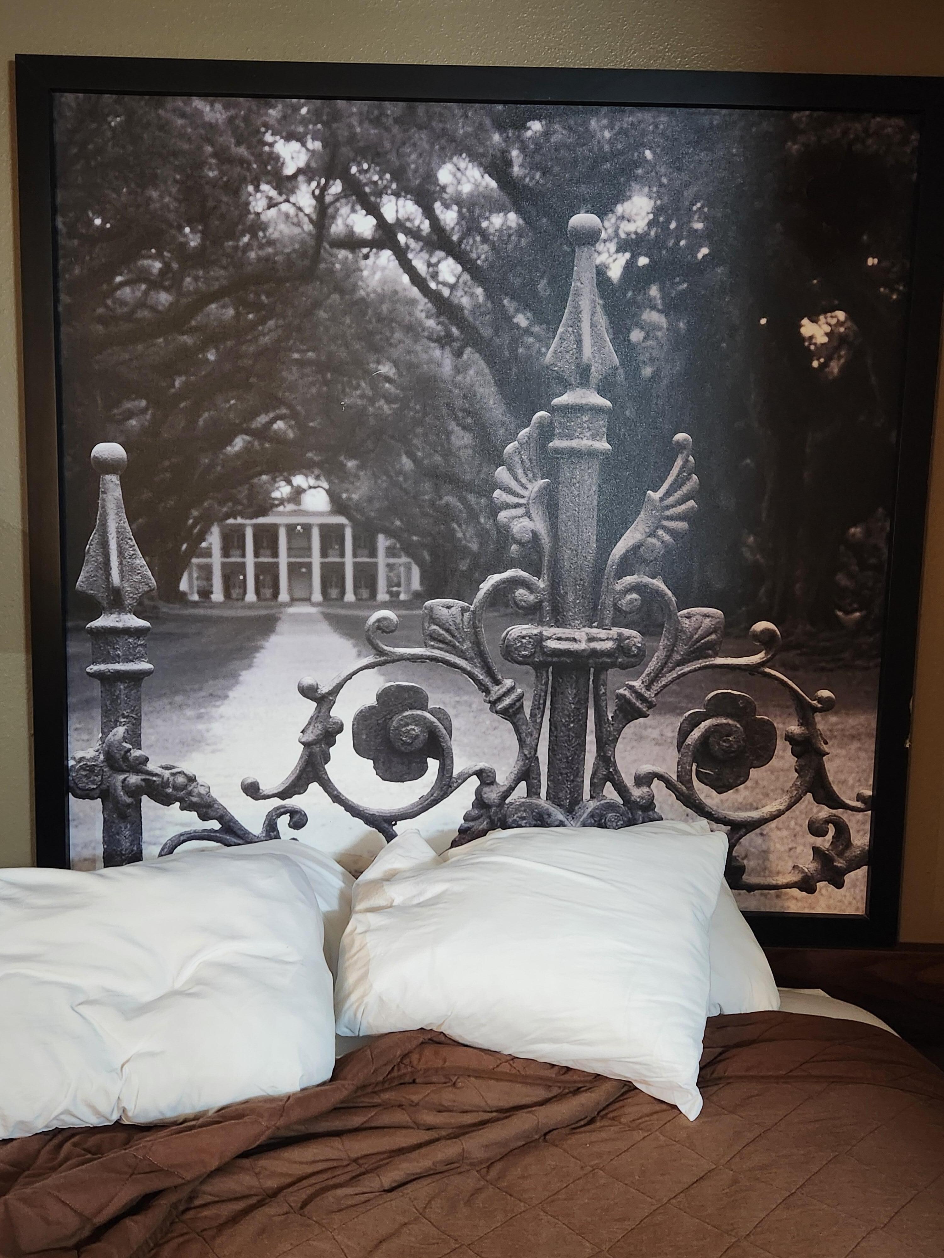 Large pictures on the wall. 