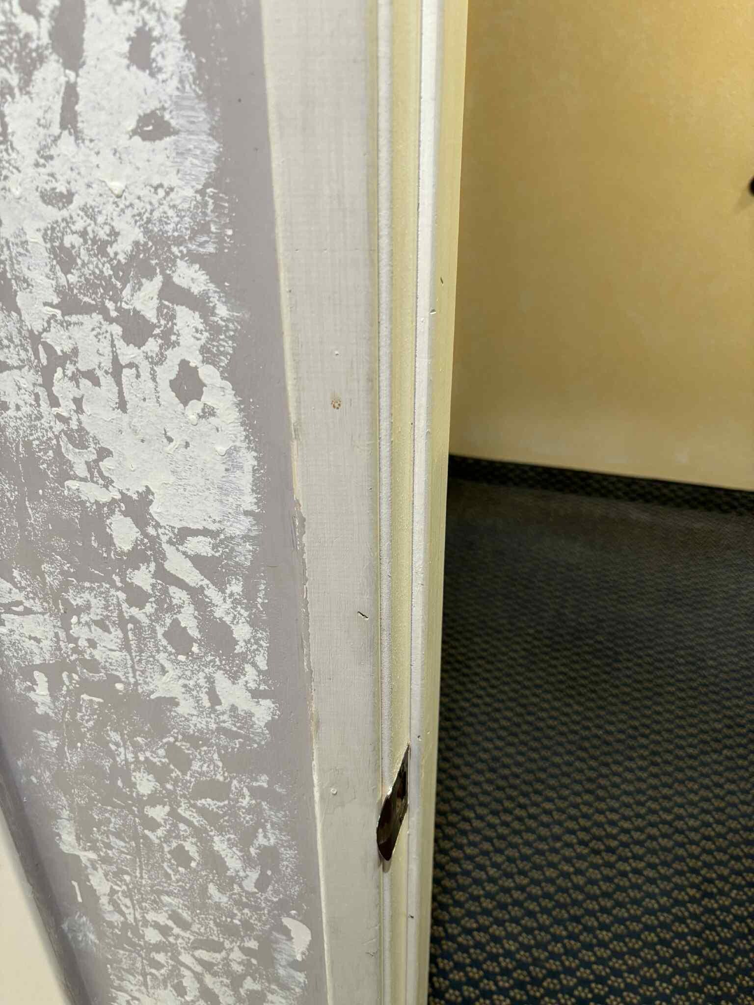 Dried poop on the wall