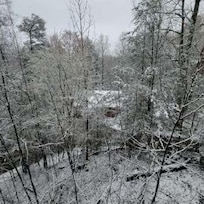 Our view on Day 4 after an inch of snow fell, so beautiful.
