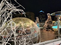 "Igloos" at rooftop bar.