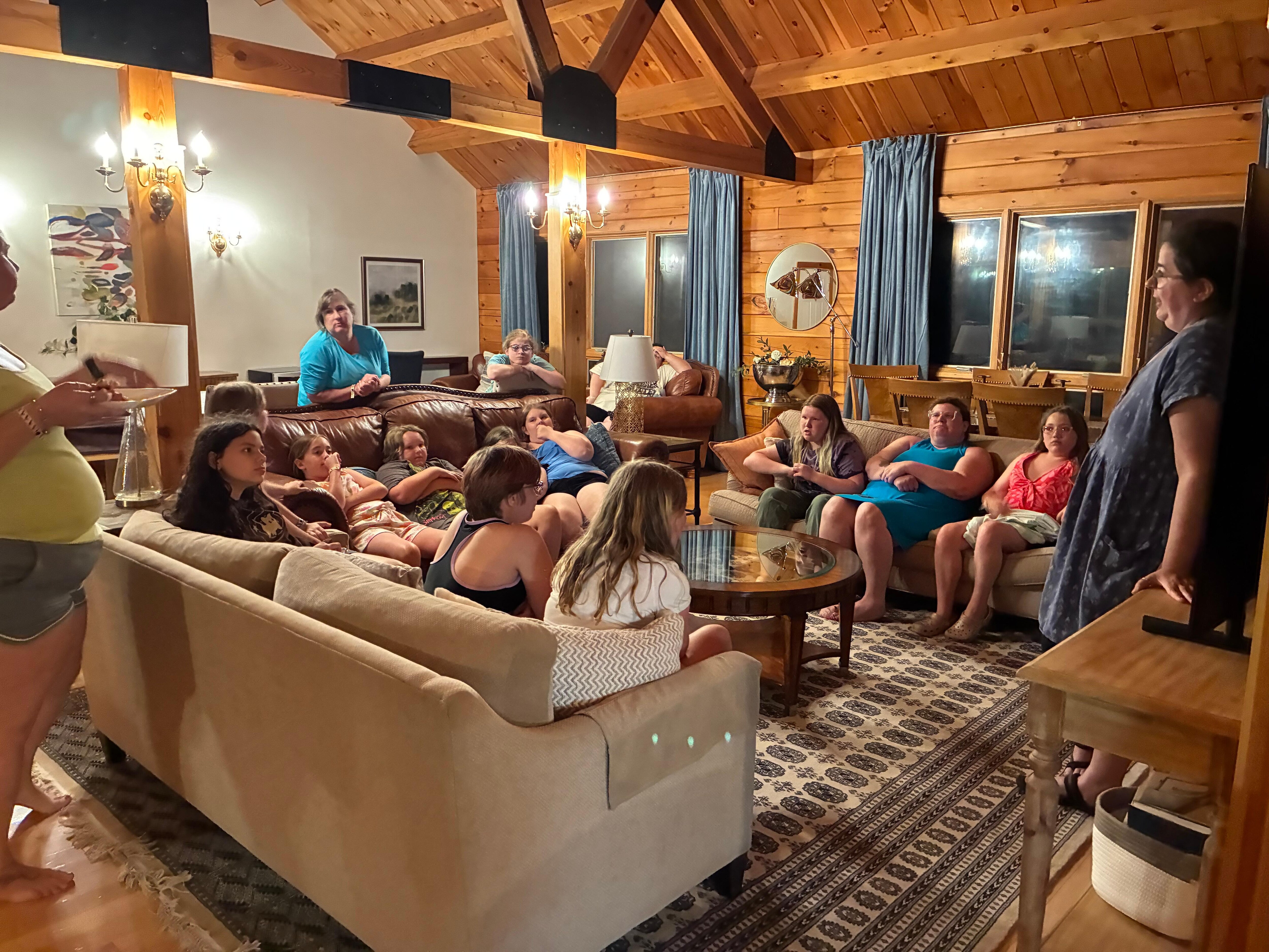 Ample seating for a troop meeting of our ground rules for our stay. 
