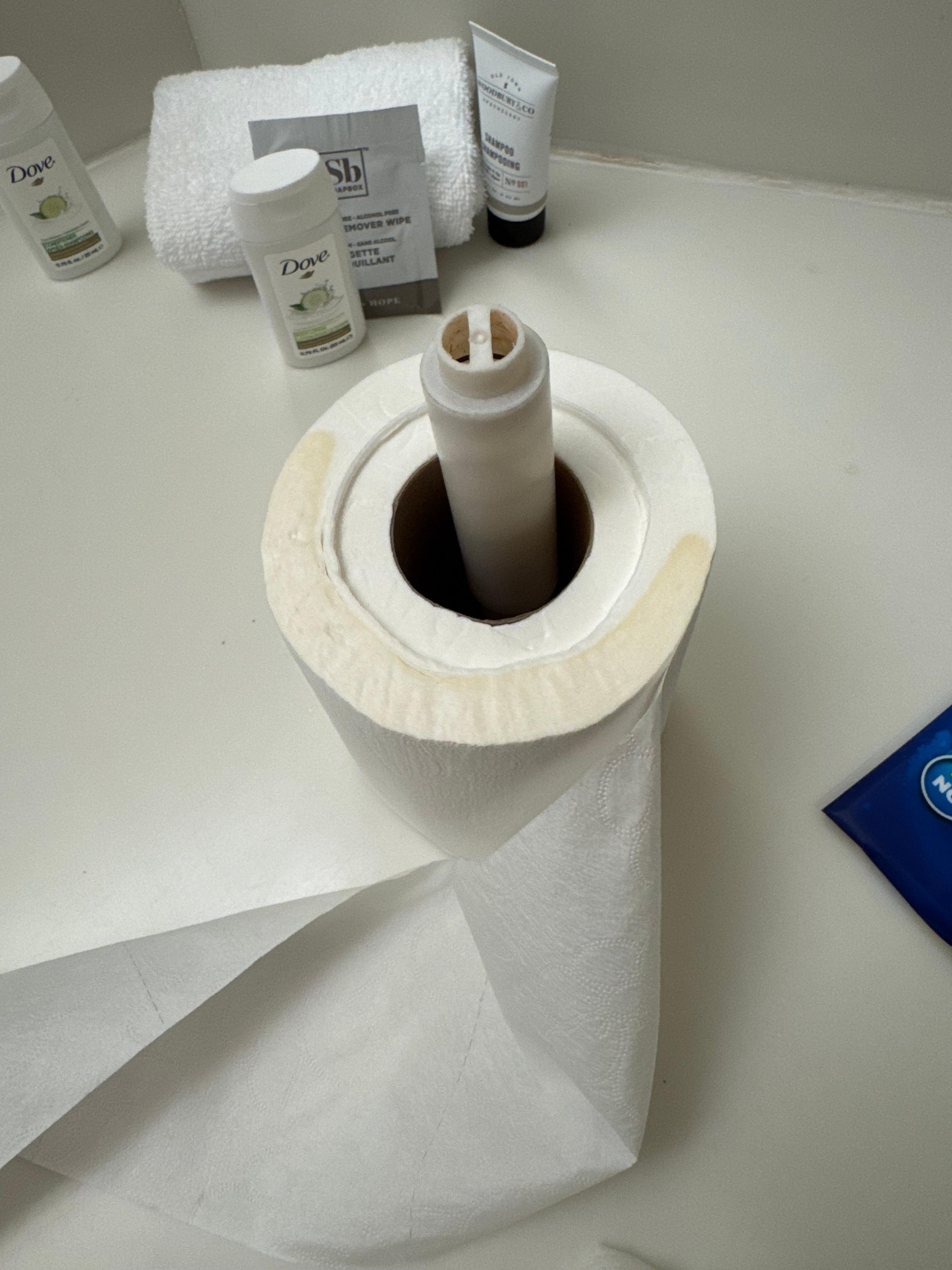 Wet & yellow stained. Possibly urine.