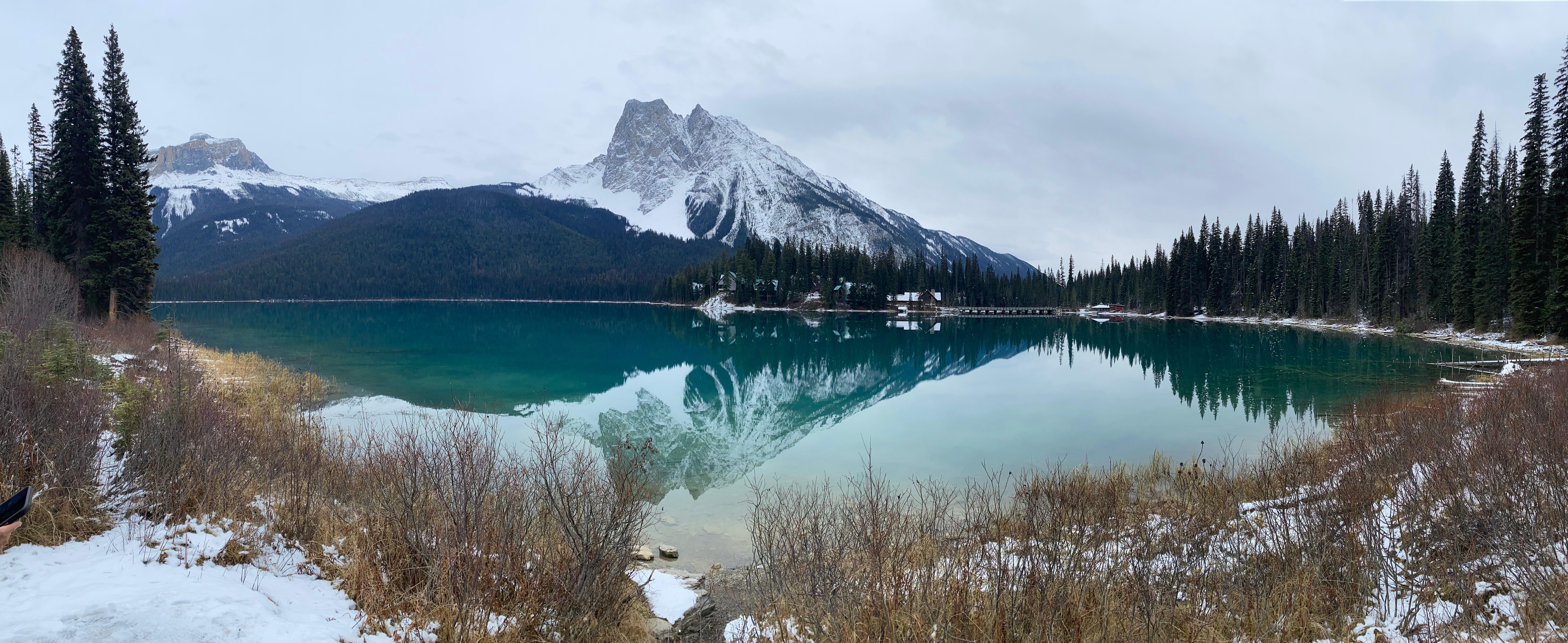 Magic Pano of Emerald Lake and Mount Burgess.