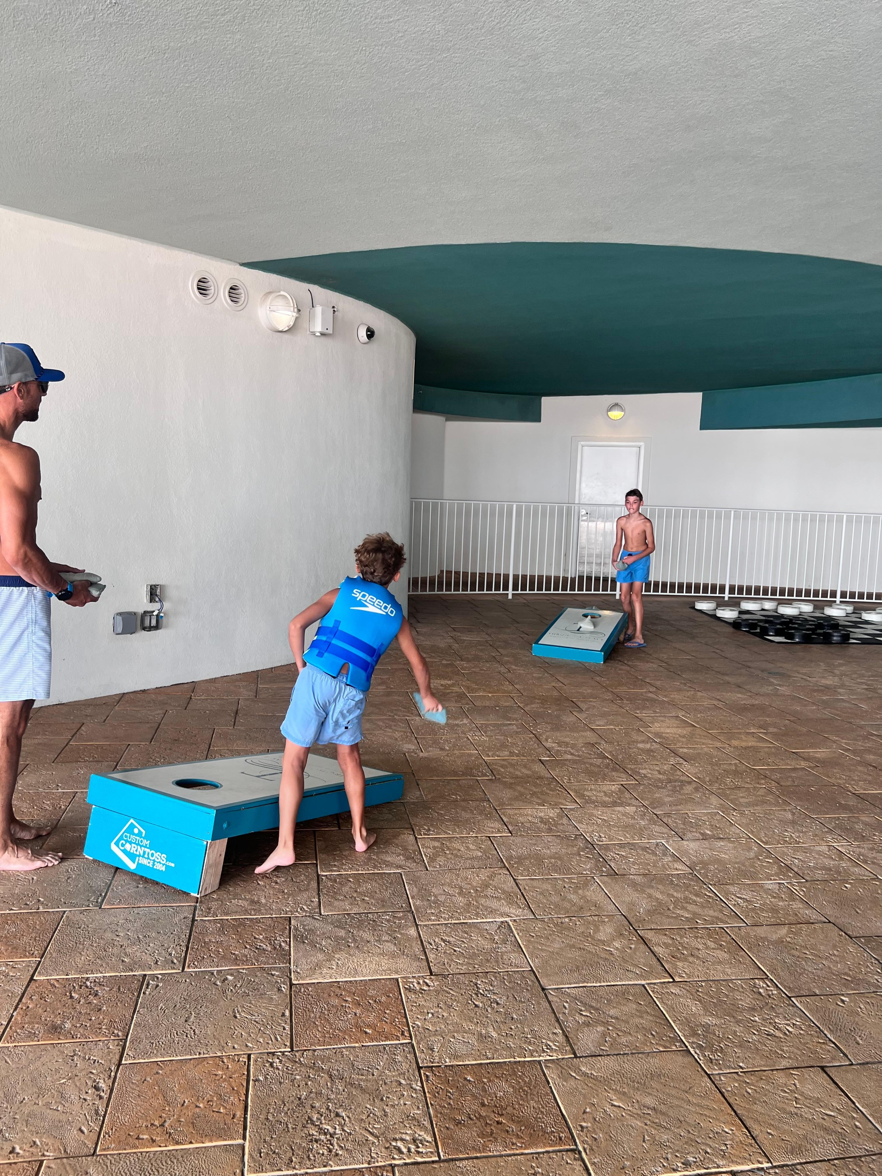 A little fun after lunch by the pool 