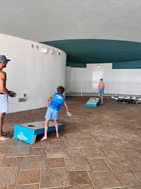 A little fun after lunch by the pool