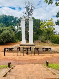 The beautiful grounds and artwork