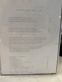 Bar menu