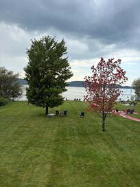 Looking out from room porch