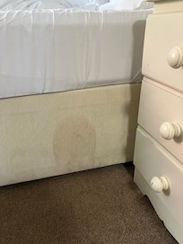 The view of the side of the bed...