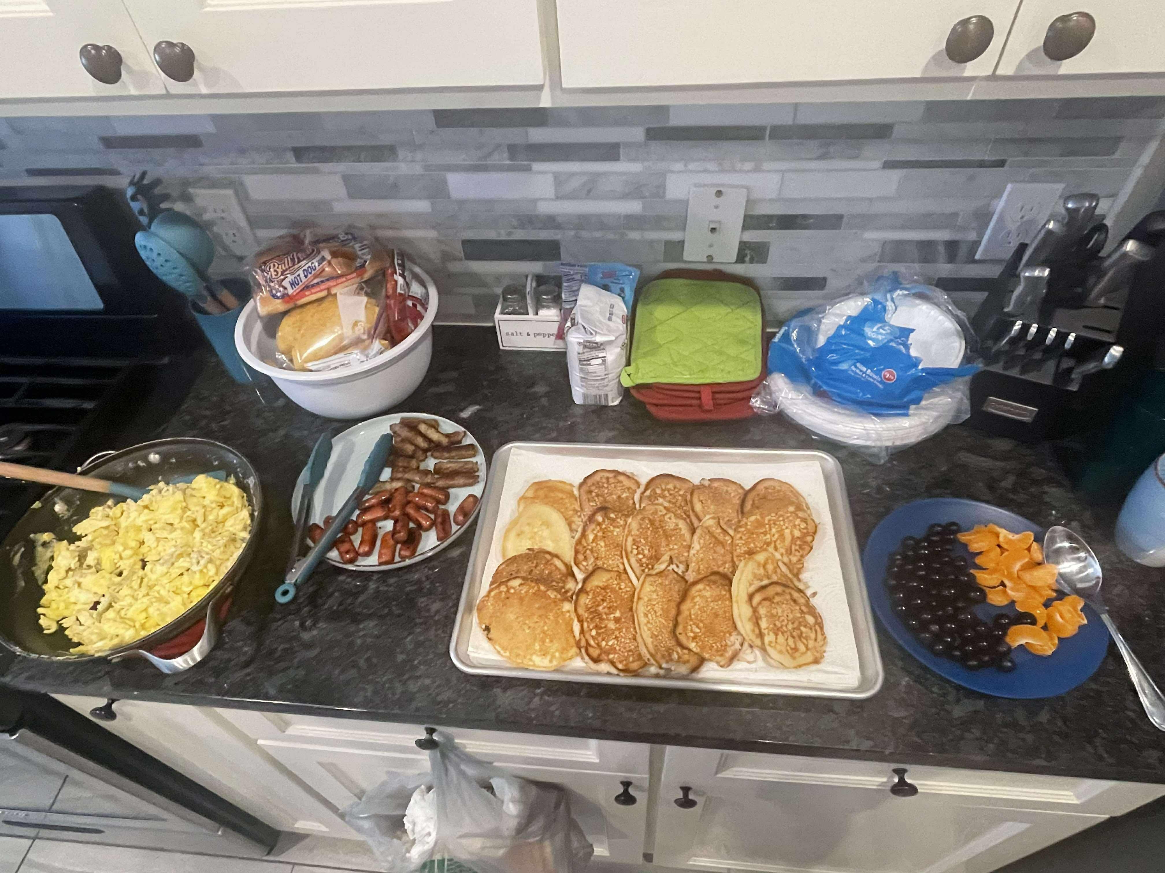 Lots of space for family cooking. 