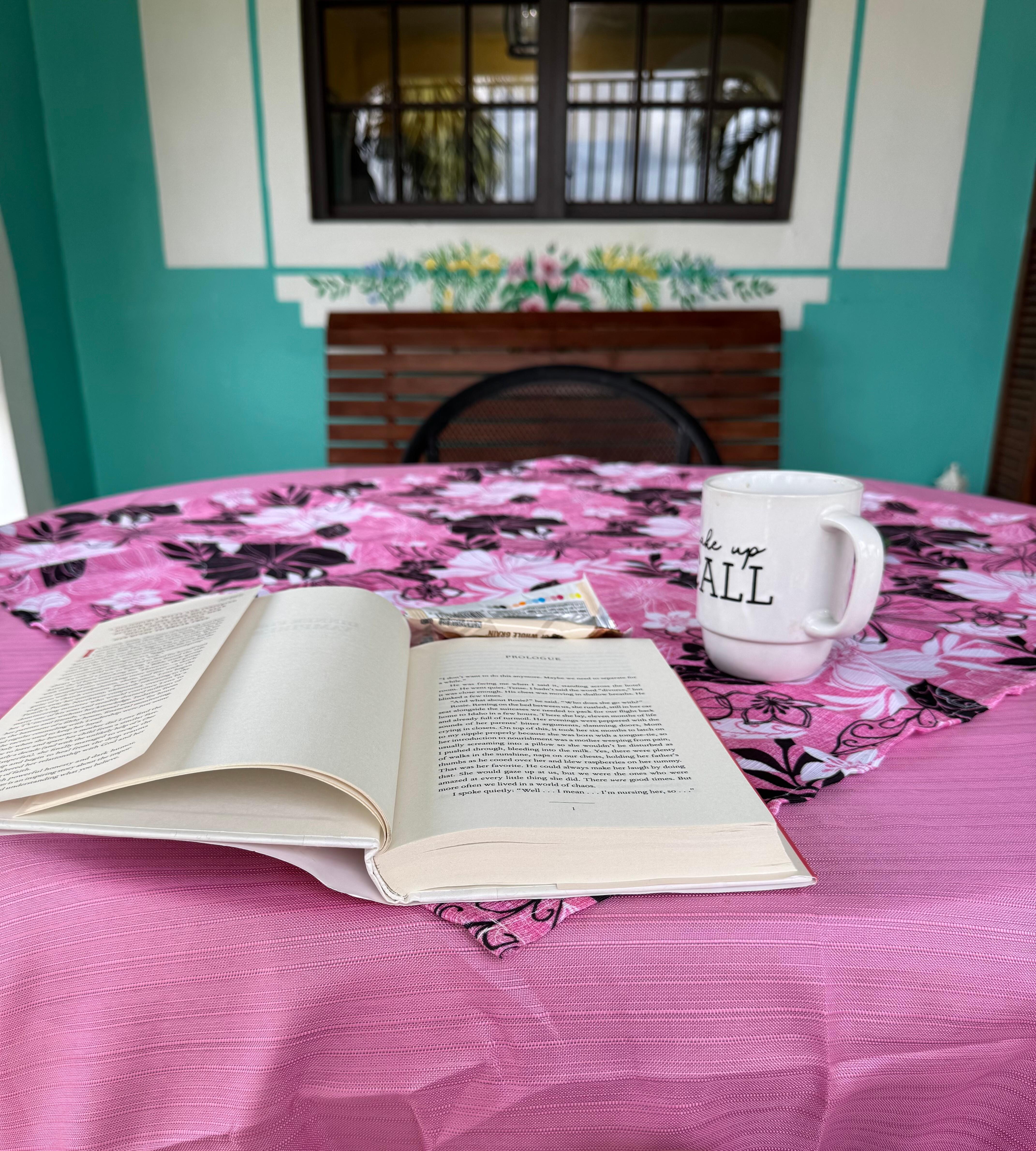 Morning cofffee and a book in the porch