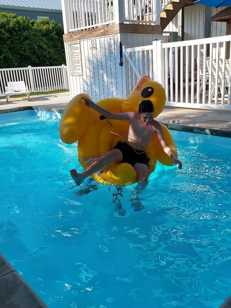 Pool time = fun time, especially on those sweltering 95 degree days.