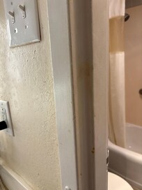Something brown (?!) all over the doorframe - wife was disgusted by it!