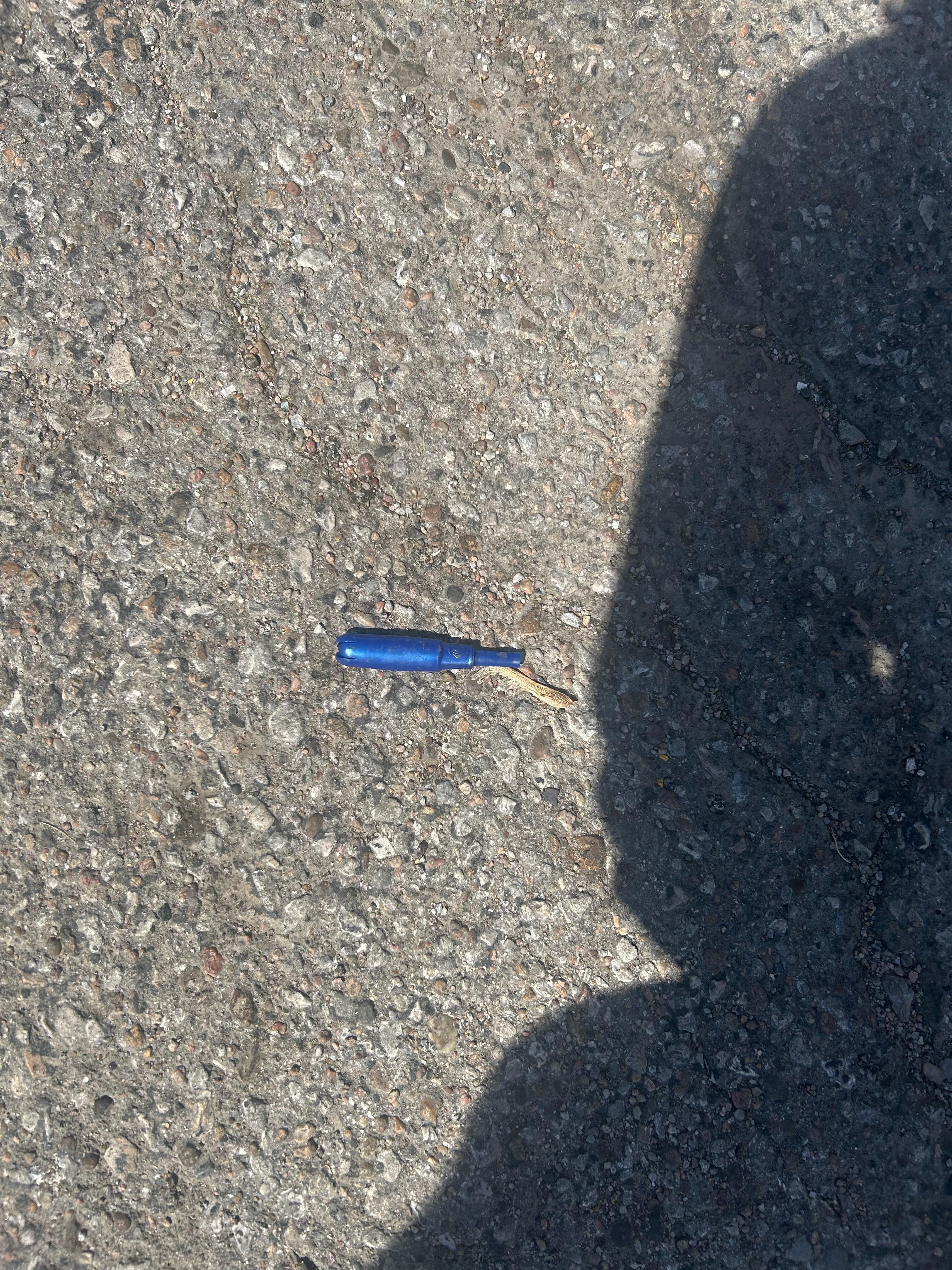 Tampon applicator kicked from the floor in the room. 