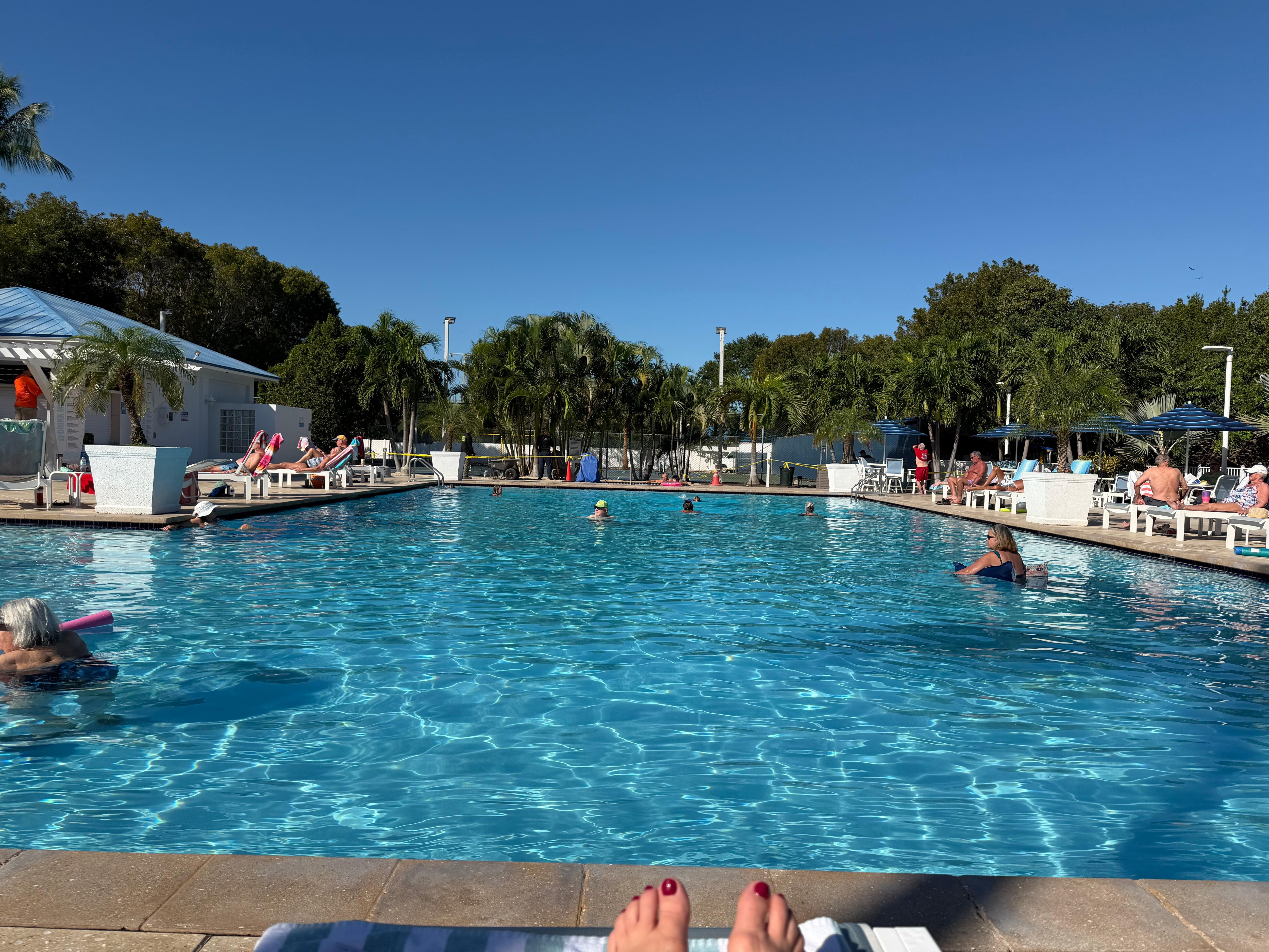 Pool, water was warm