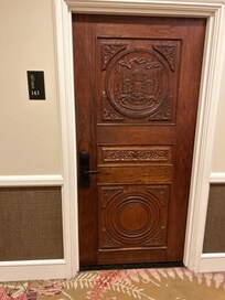 All doors in original section of hotel are hand carved, no two are alike.