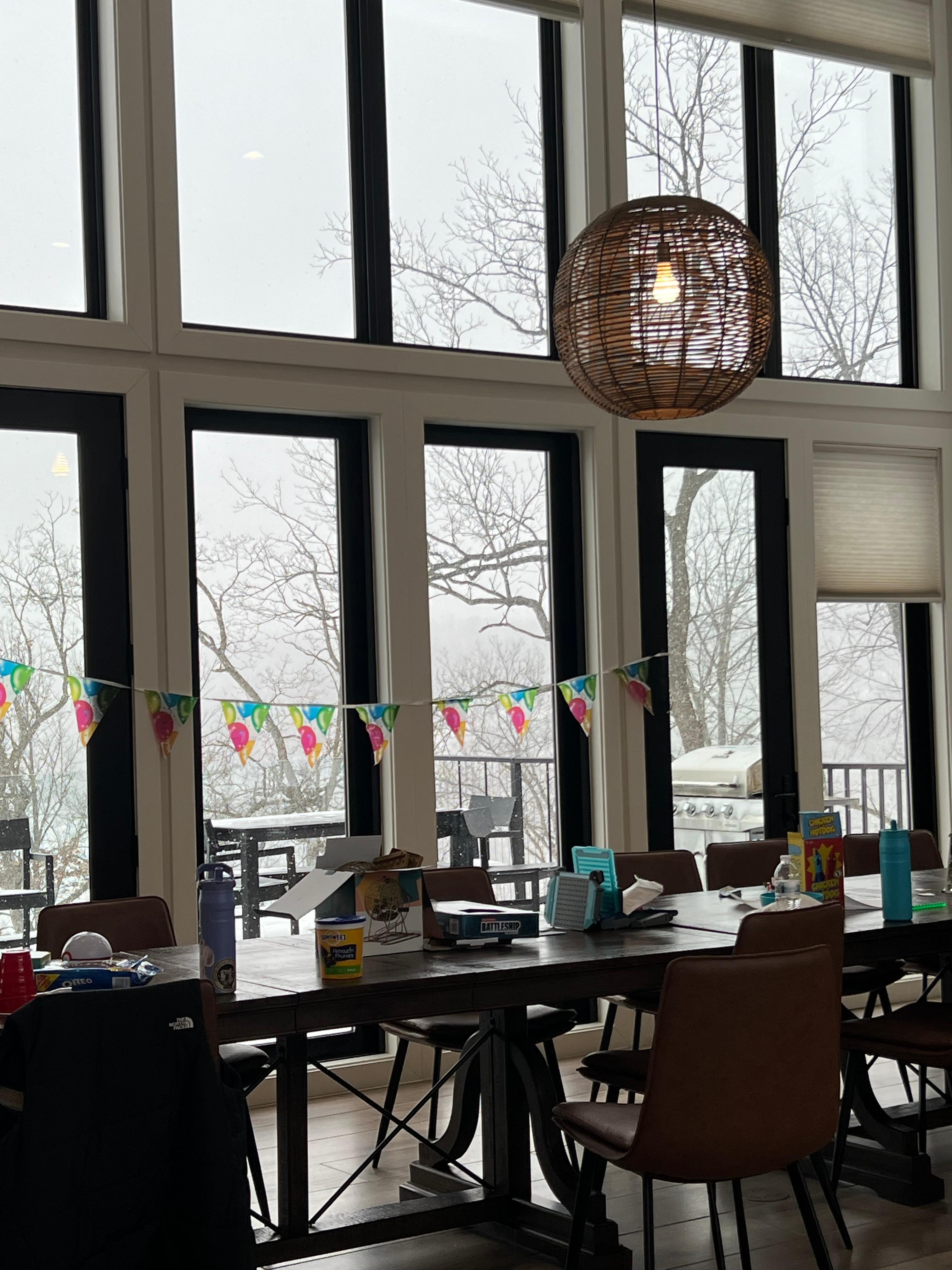 Dinning room bank of windows