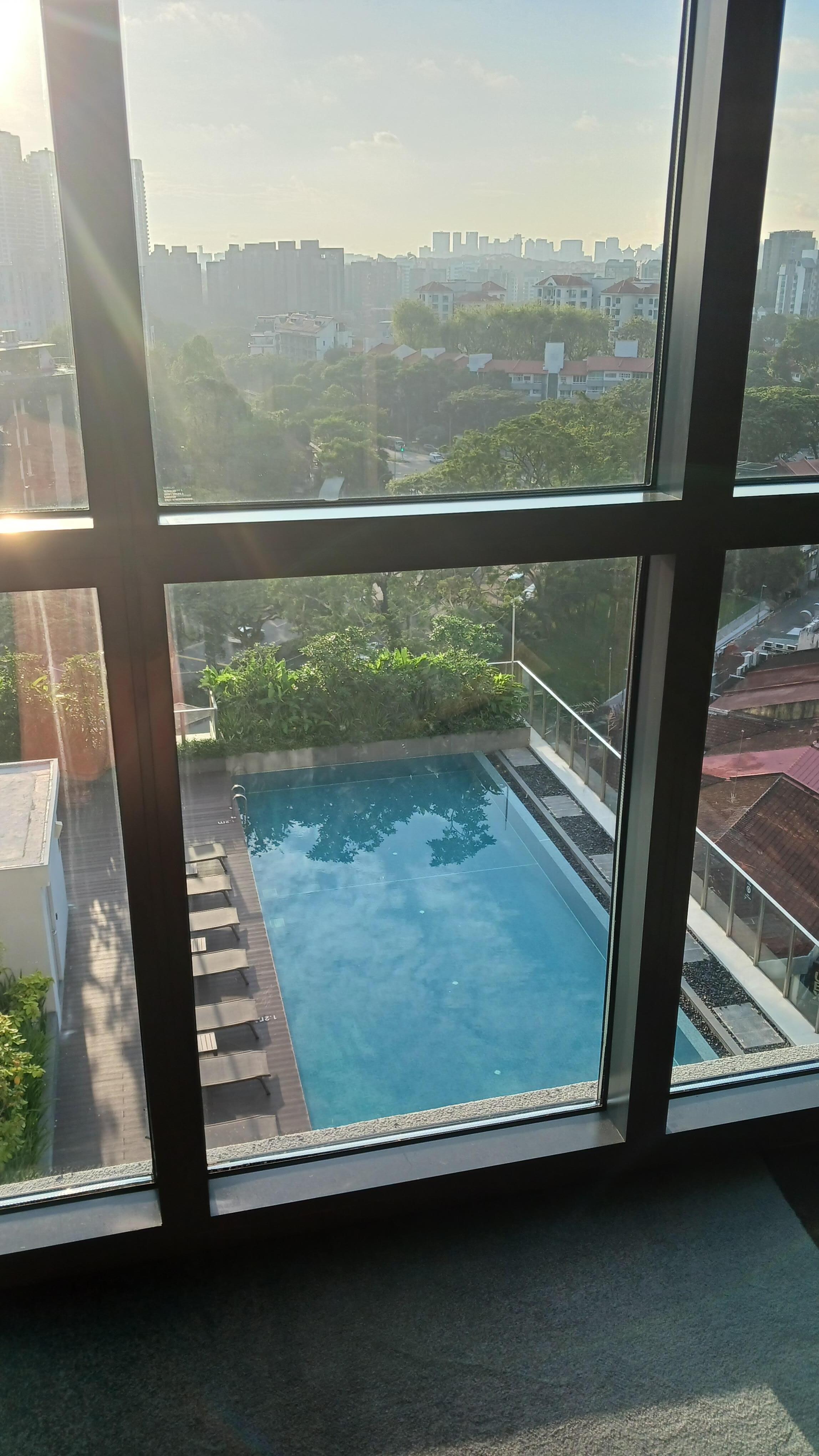 View of pool from the 10th floor (interior)