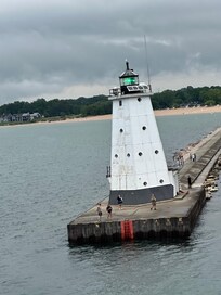 Light house on Stearns Beach in Ludington